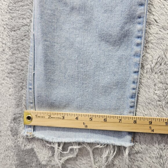 Good American Jeans Womens 8/29 Blue Curve Straight Stretch High Rise Destroyed - Picture 11 of 11